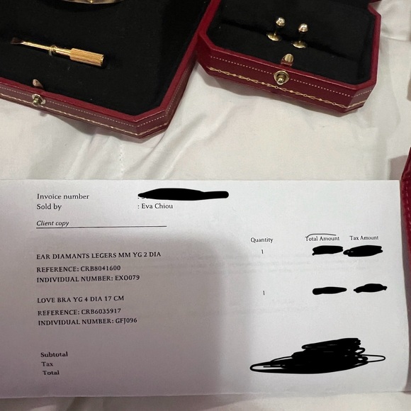 Cartier D’Amour earrings and Love bracelet 4 diamonds - Picture 9 of 17